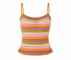 Pastel Crochet Stripe Cami Top