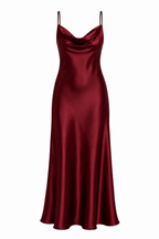 Bordeaux Grace Satin Gown