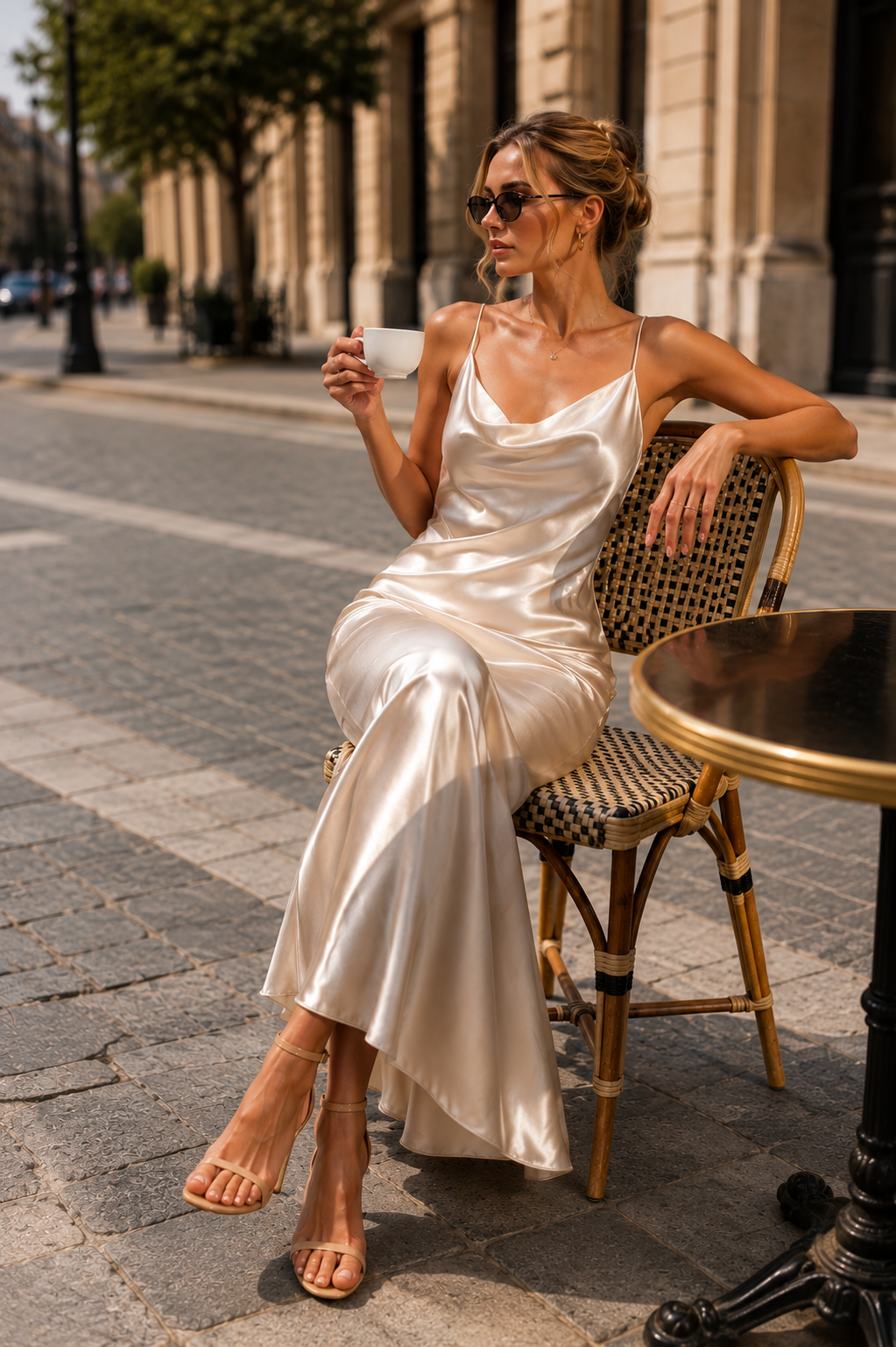 Bordeaux Grace Satin Gown
