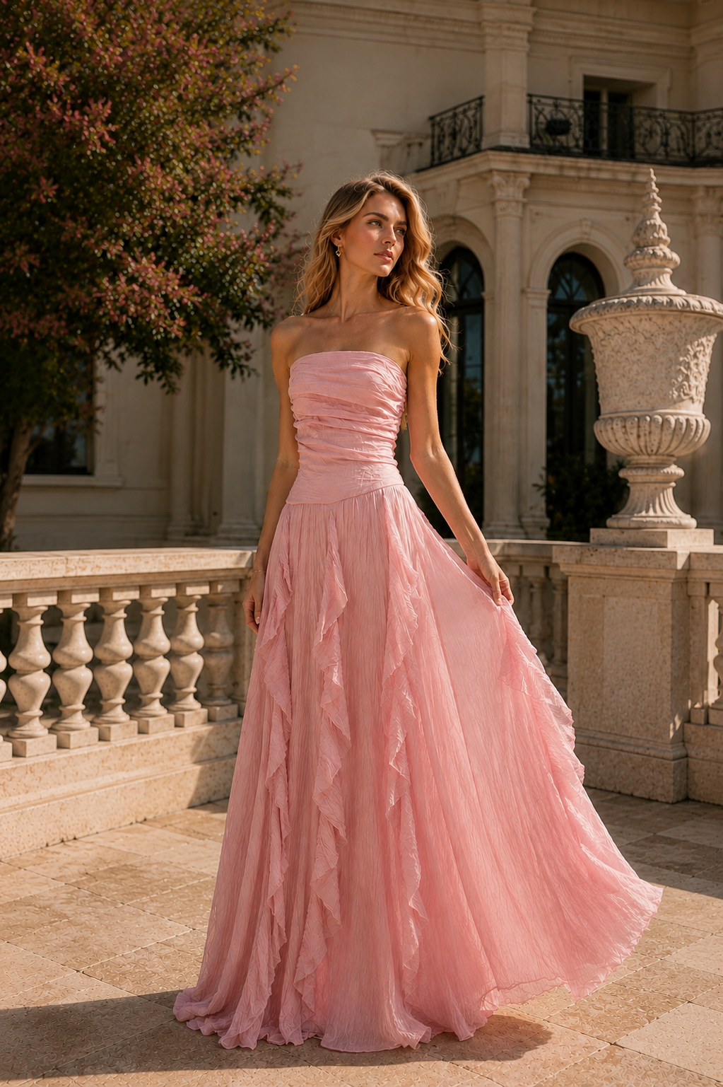 Luna Blush Ruffle Dress