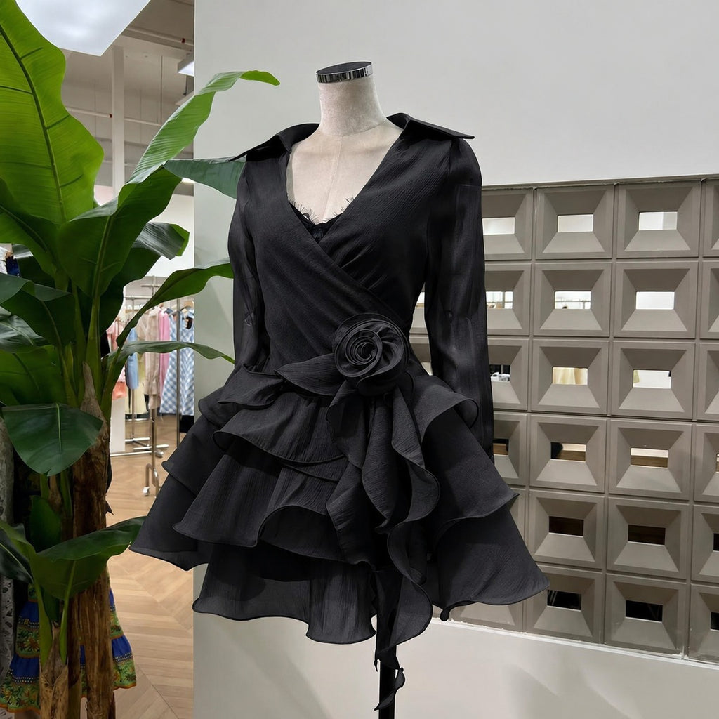 Noir Cascade Dress